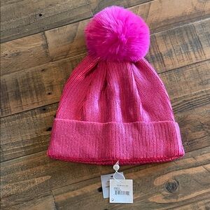 Cozy hot Pink Knit Pom-Pom Beanie